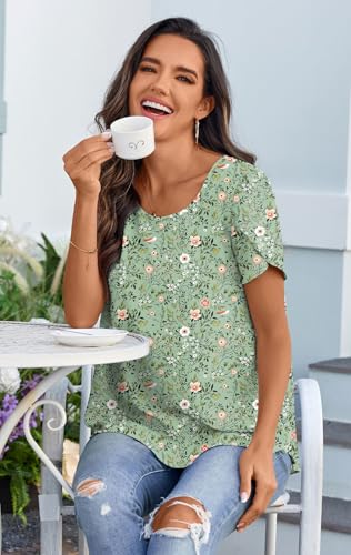 HOTGIFT Women Tops 2025 Summer Short Sleeve Chiffon T Shirts Blouse M-3XL2