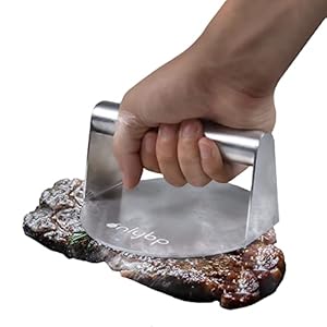 OnlyBP Hamburgerpers van roestvrij staal, professionele ronde pers voor Smash Burger, materiaal met antiaanbaklaag