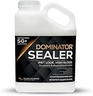 1 Gal. DOMINATOR SG+ Clear Acrylic Sealer | High Gloss Paver Sealer | Wet Look, Color Enhancing | Professional Grade | Concrete Pavers and Decorative Concrete | Fast Dry | Driveway, Patio and Walkways