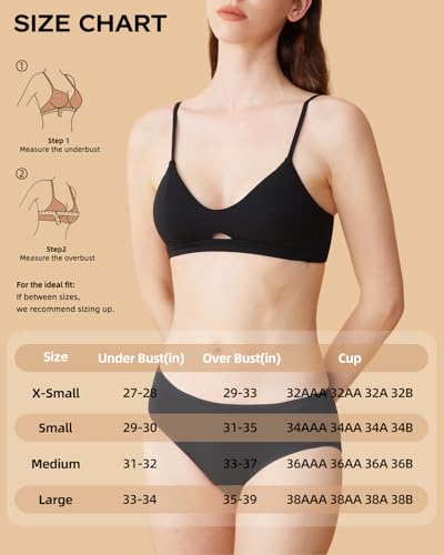 Image of Organic Pima Cotton Bra Wireless Padded Bralette Breathable Comfortable Bras for Women Everyday Triangle Bralette
