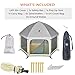 POP 'N GO PLAYPEN - Indoor & Outdoor Baby Playpen for Babies and Toddlers - Baby Beach Tent, Foldable, Portable W/Canopy, Travel Bag, & Mosquito Net - Pop Up Pack and Play Tent (Warm Ivory)