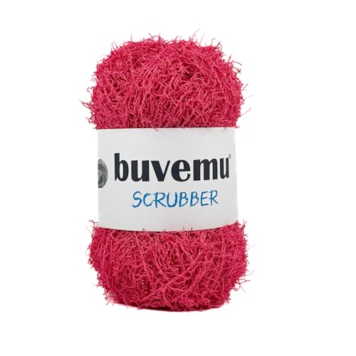 Buvemu Scrubber Yarn for Crochet, Knitting & Dishcloths, Candy Pink