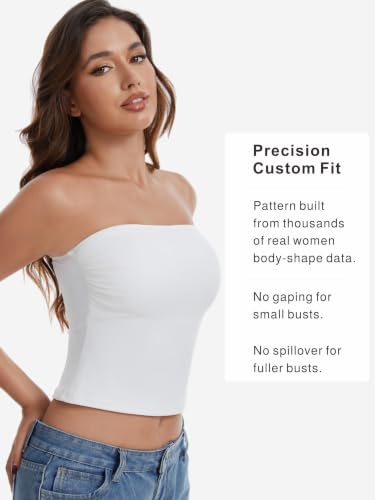 RanZZRan Women's Strapless Tube Top Double Lined Non-Slip Backless Crop Top - image 4