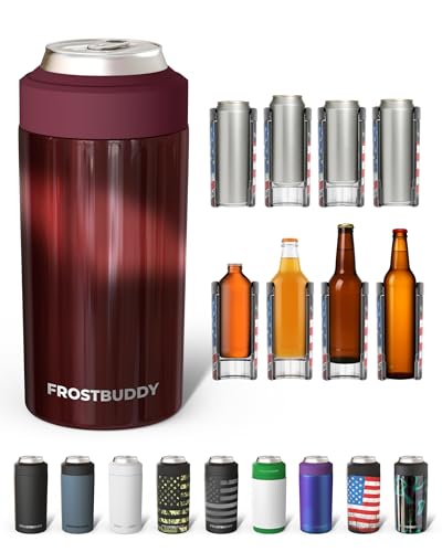 Image of Frost Buddy Universal Can Cooler - Fits 12 & 16 oz (Cinnamon) | 20x colder, cold up to 24 hrs | Sleek, lightweight design | Premium build quality | Coffee-mug ready with add-on lid