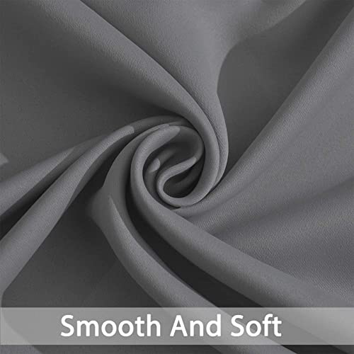 Yakamok Wide Thermal Blackout Patio Door Curtain Panel, Sliding Door Insulated Grommet Curtains, Extra Wide Curtains for Sliding Glass Door, Grey, W70 x L84, 1 Panel