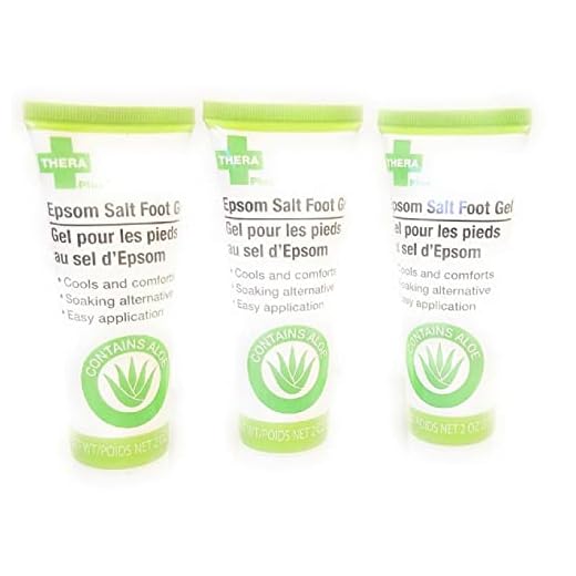 Epsom Salt Foot Gel for Swollen Achy Feet, 3-ct Set, 6 Ounces/ 2 Ounces