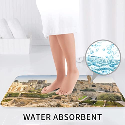 Israel At The Tower Of David Print Rug Mats Pads Badvorleger Badteppich Set 3-teilig + Konturteppich + Toilettendeckelbezug – Bild 7