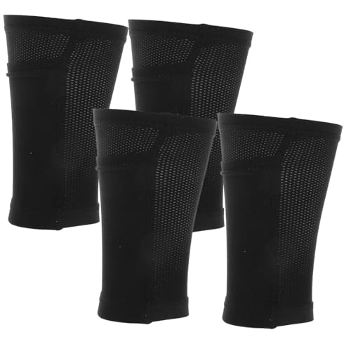 BESTonZON 2 Pairs Youth Soccer Shin Guard Sleeves Pocket Pre Cut Soccer Socks for Boys Comfortable and Sturdy Protective Gear and Football Sports