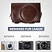 kinokoo Canon SX740 Hülle, PU Leder Kameratasche mit Riemen für Canon PowerShot SX720 HS SX730 HS und SX740 HS （Kaffee）