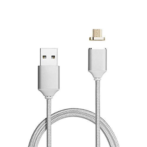 Deuxième Génération magnétique Tissu tressé câble de recharge USB avec 1 connecteur Micro-USB pour Samsung Galaxy S4 S5 S6 S7, Note 2/3/4/5, Tab, S2, LG...