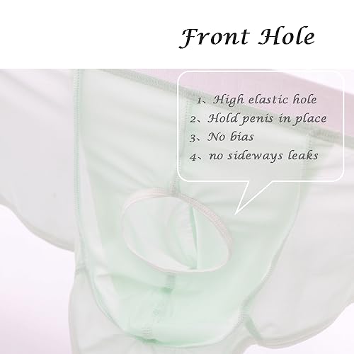 JINSHI Men's Sexy Silk Underwear Open Front Stretch Briefs Male See Through Sheer Ultra-Thin Breathable Briefs4