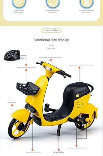 Image of FEXXA Police Motorcycle Toy - Pull Back Motorcycle Toys, Tiny Gift with Music Lighting, Latte Motorcycles Toy for Kids Boys Age 3-8 Year Old [NEW] (1 /10 Urban Sharing Electric Bicycle-Yellow)