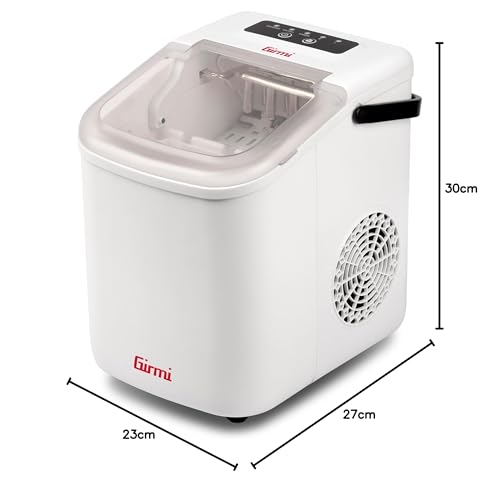 Girmi GH74 Eiswürfelbereiter, 1100 Würfel x 24 h, automatische Abschaltung, inklusive Zubehör, Weiß