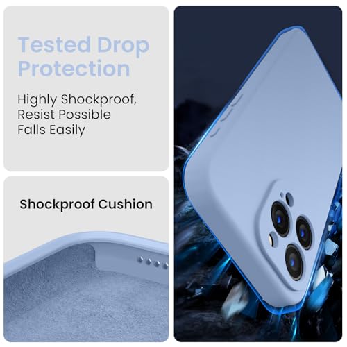 Image of FireNova Designed for iPhone 15 Pro Max Case, Silicone Upgraded [Camera Protection] Phone Case, Soft Anti-Scratch Microfiber Lining Inside, 6.7 inch, Light Blue