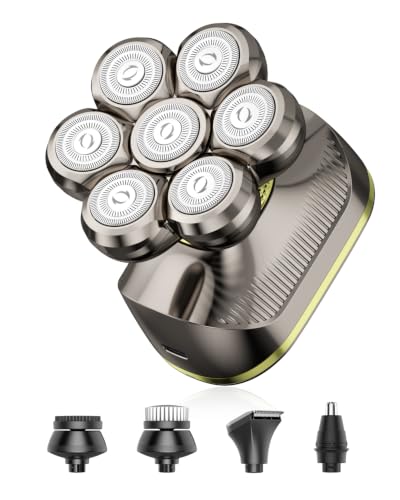Image of Head Shavers, Cordless Wet Dry, One‑Touch Detach, 5-in-1 Kit, Home Use-A-Gold