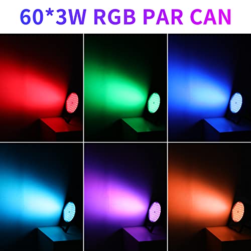 60 Leds Par Light, Yunhion Ultra High Power Rgb Stage Wash Lights Slim Led Stage Lighting Super Bright Dmx 512 For Bar, Party, Wedding, Disco, Club, Shows, Recording Studio… (1) #TOP3