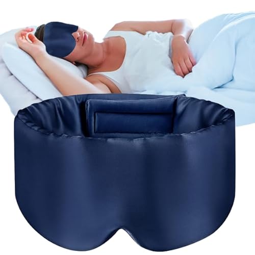 MUNSKT Sleep Mask, 100% Natural Mulberry Silk Eye Mask for Women and Men with Adjustable Strap, Eye Mask for Sleeping,Large in Size, Blindfold for All Night Sleep