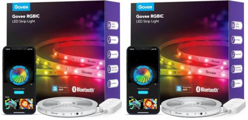 Image of Govee 32.8ft RGBIC LED Strip Lights, LED Lights for Bedroom, APP Control (Pack of 2)