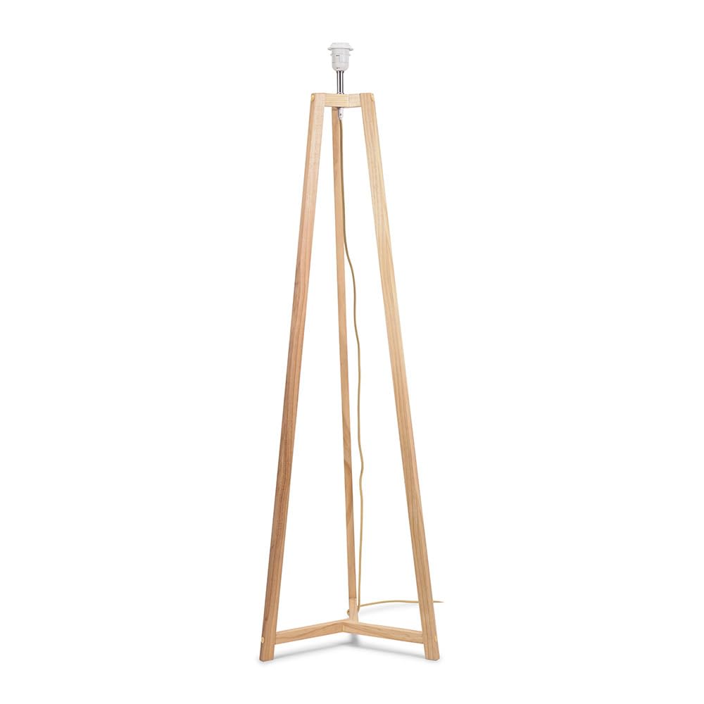 ValueLights Lottie Wood Tripod Floor Lamp Base Natural