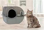 Omega Paw Self Cleaning Cat Litter Box, Roll 'N Clean Litter Box, Large Size for Large Cats and Multiple Cat Households, Brown Color, Model RA20