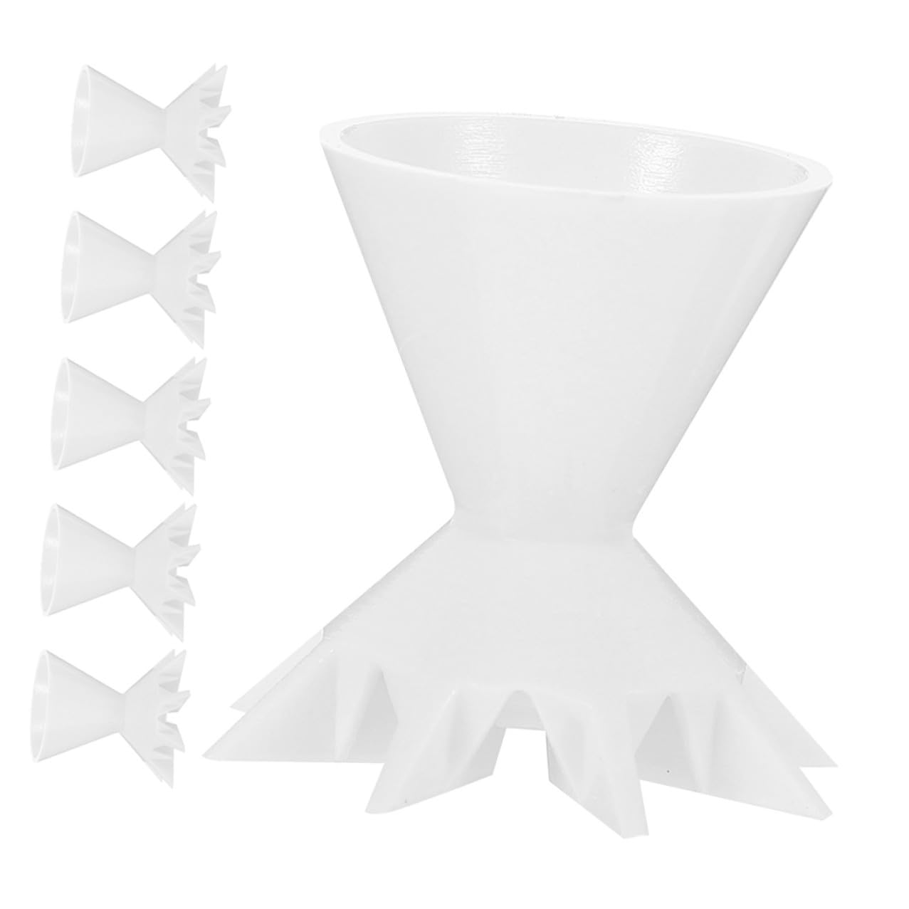 Generic 6pcs White Silicone Pouring Cups Paint Pigment Mixing Funnels Reusable Painting Tools for Fluid Art and DIY Craft Supplies