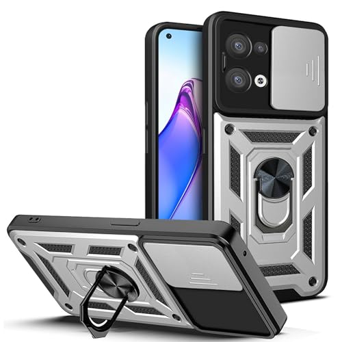 OSNCG for Oppo Reno8 5G Case Compatible with Oppo Reno8 5G Phone Case Cover GK-LO Silvery