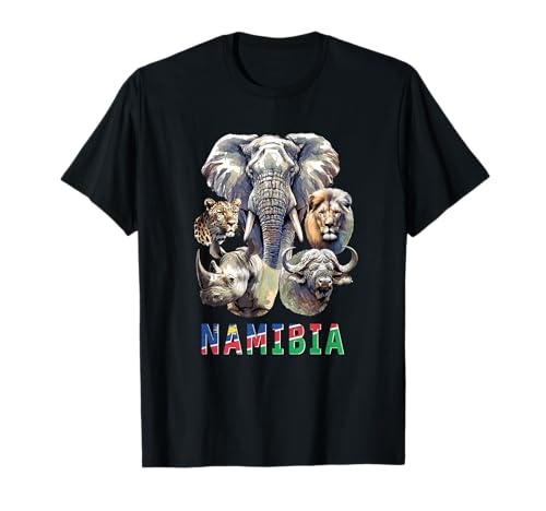 Namibia Big-Five Wildlife Watercolor for Safari Fans T-Shirt