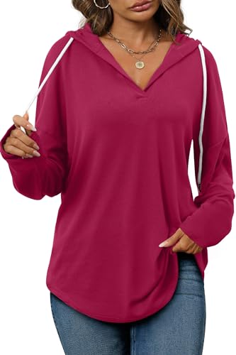 Image of Bofell Womens Fashion Tops Hoodies for Women Pullover Oversized Sweatshirts Long SLeeve Shirts Loose Fit