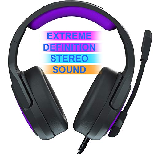 Stereo Gaming Headset for Xbox One PS4 PC - Surround Sound Over-Ear Headphones Anti-Noise Mic,Volume Control Laptop, Mac,Smartphone, iPad