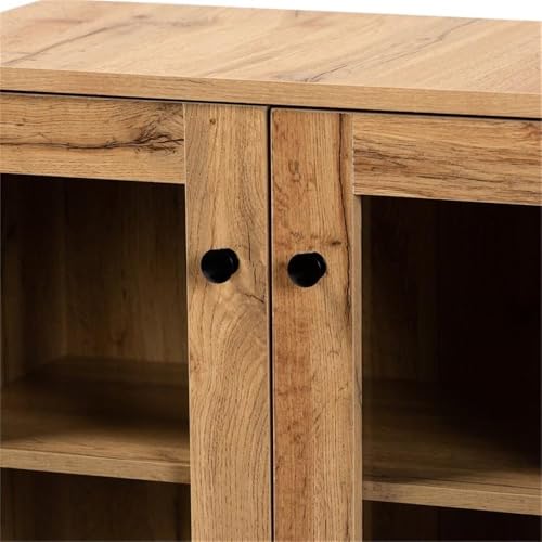 Baxton Studio B12 Mason Modern And Contemporary Oak Brown Finished Wood 2-Door Storage Cabinet thumb #7