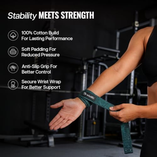 Image of WiseLife Weight Lifting Straps | Gym Wrist Support Straps for Deadlifts, Pull-Ups & Strength Training | Heavy Duty Cotton Lifting Straps for Men & Women