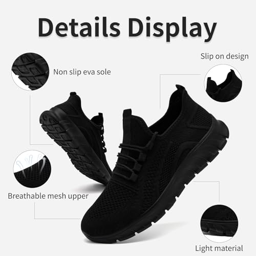 Image of Mens Running Shoes Walking Sneakers Tennis Gym Slip on Athletic Non Slip Breathable Casual Sport Shoe
