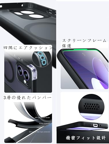 Image of For OPPO Reno13 A Case, Transparent Design, Shockproof, Scratch Resistant Back, Magnetic Compatible, Mag Safe, Matte Case, US Military MIL Standard Certified, Hybrid, TPU Bumper, PC Micro Dot