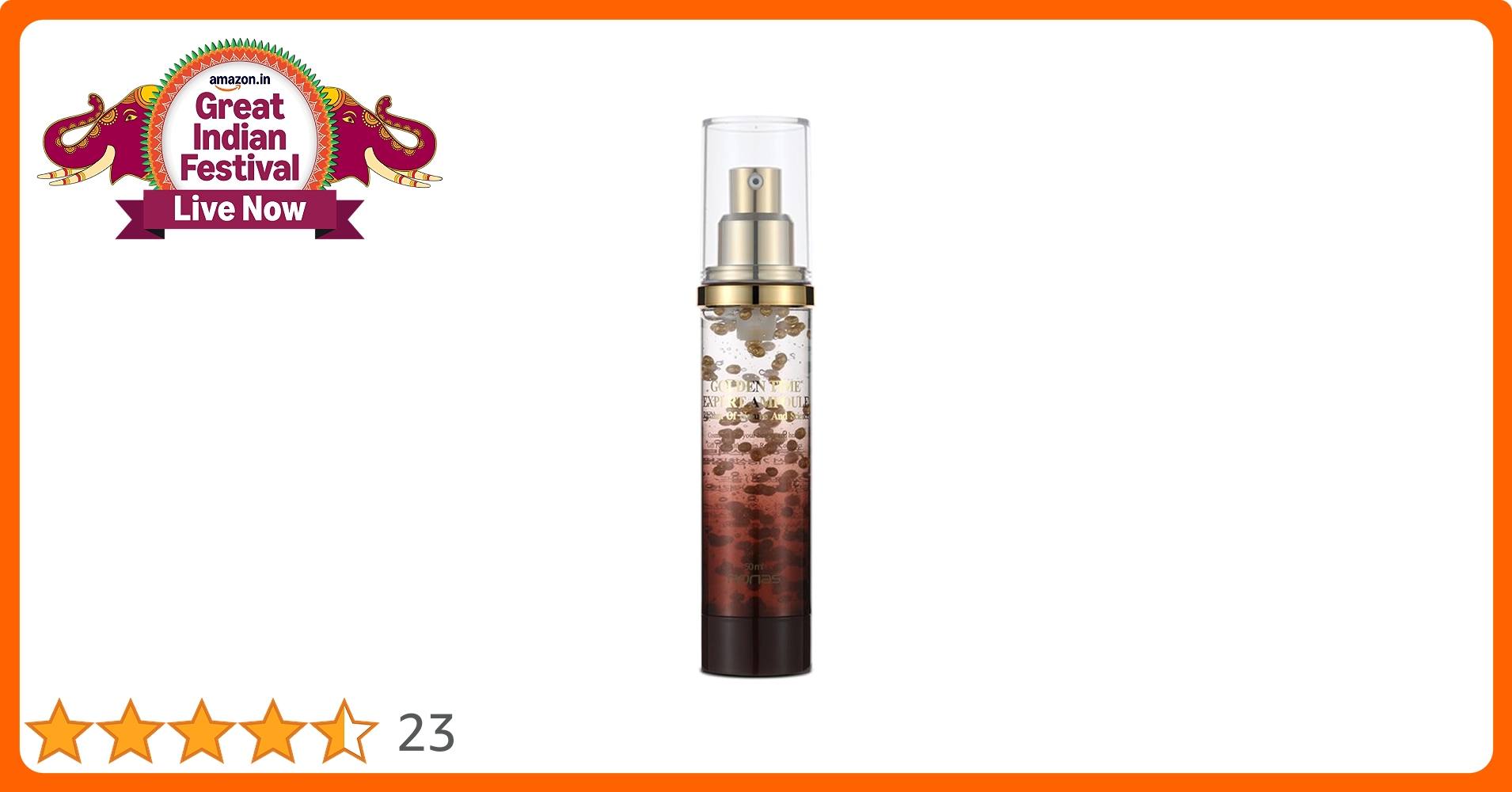 Ronas Golden Time Expert Ampoule. 1.58oz. 24Kgold repairing