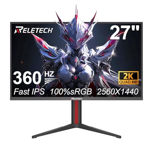 Image of 27inch 360Hz Gaming Monitor, 2K QHD (2560x1440) IPS Panel, 1ms, Support FreeSync, 100% sRGB, Height /Pivot /Swivel /TiltAdjustable Vertical Monitor 2*DP& 2*HDMI, VESA Mount (GT27 Hunter)