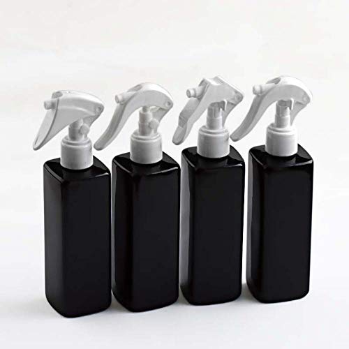 Preisvergleich Produktbild LTTXS 250 ml Schwarze handgesteuerte quadratische Flasche, Parfüm-Sprühflasche, Leere Waschmittelflasche, perfekt für Reinigungsprodukte / Garten- / Schönheitspflege-Weiße Düse