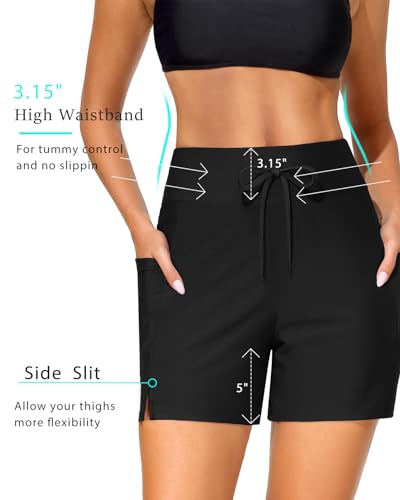 Image of Yonique Womens Swim Shorts Bathing Suits Bottoms Swimsuit Bottoms(Available in Plus)