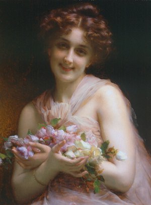 Peinture à l'huile Fleurs d'Etienne Adolphe Piot pour décoration salon