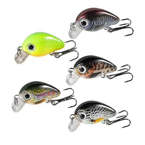 Magreel Crankbaits Lures Fishing Lures for Bass Lure Topwater Trout Freshwater and Saltwater 1.18 inch 5PCS
