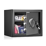 WASJOYE Security Safe Cash Box with Double Digital Keypad Safety Key Lock for Home Business Office...
