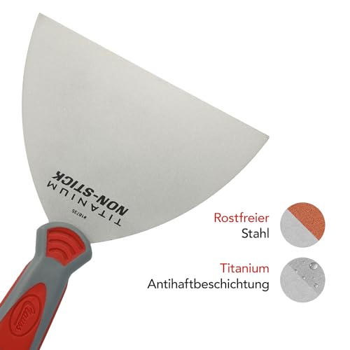 Clauss Spachtel 6 (15,2 cm) mit flexibler Klinge in Profiqualität | Titanium Edelstahlklinge mit Antihaftbeschichtung | rutschfester & ergonomischer Griff | ideal für Ausbesserungsarbeiten | 18735