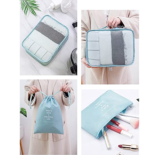 mewmewcat Sacos de armazenamento 9 peças conjunto organizador de viagem mala conjunto de embalagem e