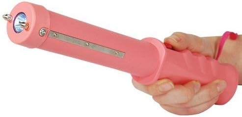 Pink and Powerful Stun Baton with 12 Million Volts and Flashlight