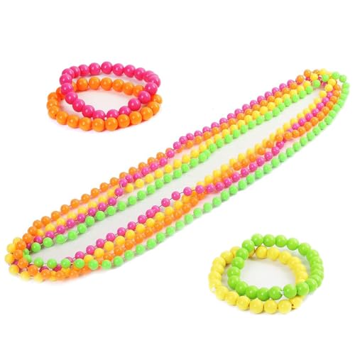 Ginddy 80er-Jahre-Neon-Party-Accessoires, 1980er Kostümzubehör Set mit Fluoreszierenden...