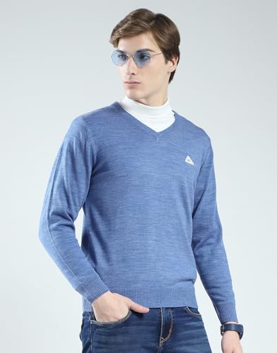 Image of Monte Carlo Men's Regular Fit Pullover | Solid V Neck Style | Full Sleeves Pull On | Warm & Stylish Winter Fashion Sweater | Winter Sweater for Men's