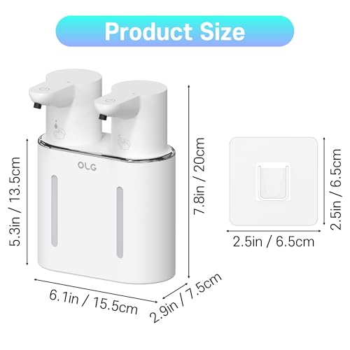 OLG Touchless Soap Dispenser - Automatic Hand - Dual Tank - 27 fl oz - Dish Detergent - Kitchen Bathroom - Foam and Liquid by OLG - Used condition - Image 9