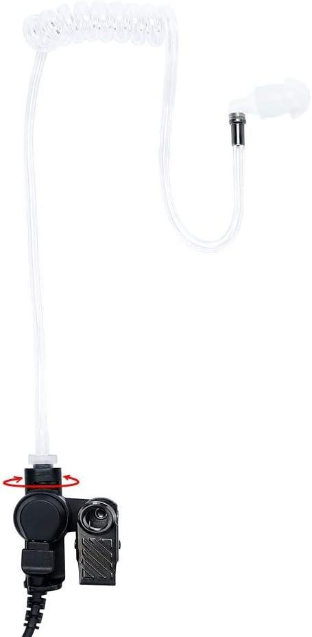 KS K-STORM Covert Acoustic Tube Walkie Talkie Earpiece Headset with Mic Compatible with 2 Pin Kenwood Two Way Radio, PU Material, Black (Kenwood) : Electronics