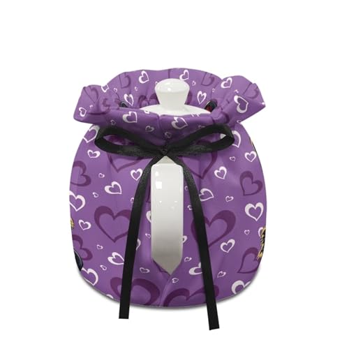 Image of Cats Paws Insulated Dustproof Kitchen Tea Pot Dust Cover Breakfast Warmer Tea Cozies with Drawstring for Home Kitchen Table Decoration