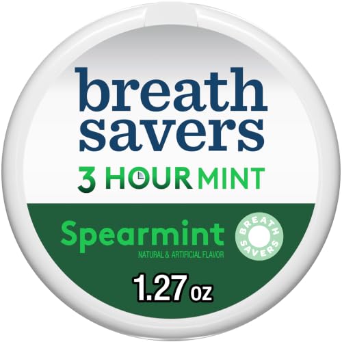 Breath Savers, Spearmint Flavored Sugar Free Breath Mints Tin, 1.3 Ounce