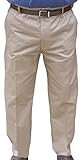 Falcon Bay The Senior Shop Men's Full Elastic Waist Twill Pant with Zipper & Belt Loops Khaki